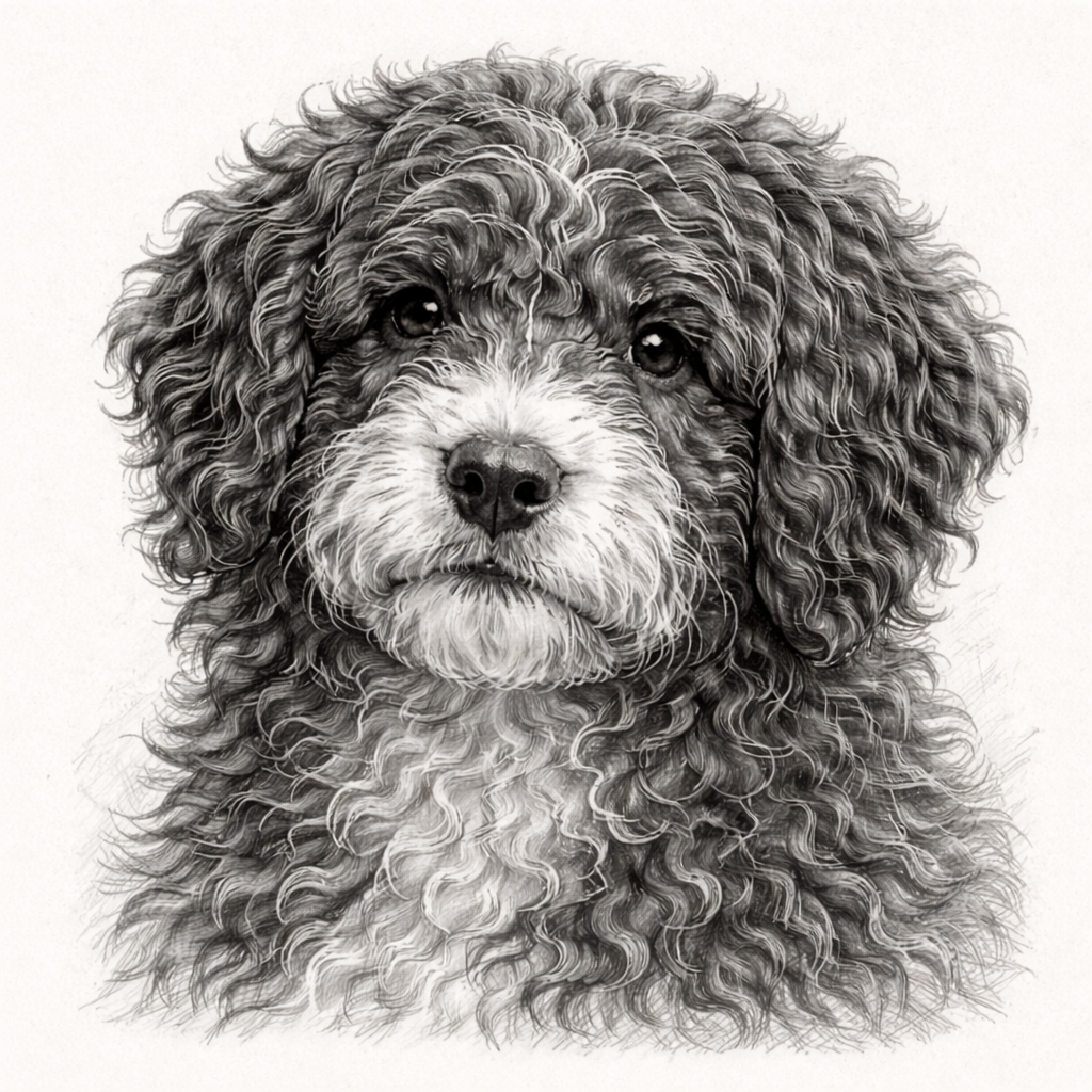 Spanish Water Dog short clipped